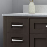 Greeley Contemporary 48" Wood Single Sink Bathroom Vanity with Carrera Marble Top by Christopher Knight Home