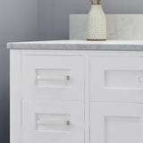 Greeley Contemporary 48" Wood Single Sink Bathroom Vanity with Carrera Marble Top by Christopher Knight Home
