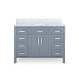 Greeley Contemporary 48" Wood Single Sink Bathroom Vanity with Carrera Marble Top by Christopher Knight Home