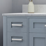 Greeley Contemporary 48" Wood Single Sink Bathroom Vanity with Carrera Marble Top by Christopher Knight Home