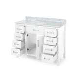 Greeley Contemporary 48" Wood Single Sink Bathroom Vanity with Carrera Marble Top by Christopher Knight Home