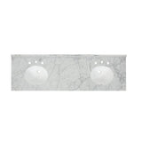 Greeley Contemporary 72" Wood Double Sink Bathroom Vanity with Carrera Marble Top by Christopher Knight Home