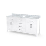 Greeley Contemporary 72" Wood Double Sink Bathroom Vanity with Carrera Marble Top by Christopher Knight Home