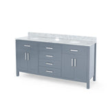 Greeley Contemporary 72" Wood Double Sink Bathroom Vanity with Carrera Marble Top by Christopher Knight Home