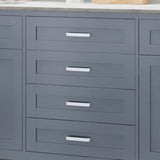 Greeley Contemporary 72" Wood Double Sink Bathroom Vanity with Carrera Marble Top by Christopher Knight Home