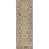 Green Floral Oushak Oriental Runner Rug Handmade Wool Carpet - 2'7"x 9'11"