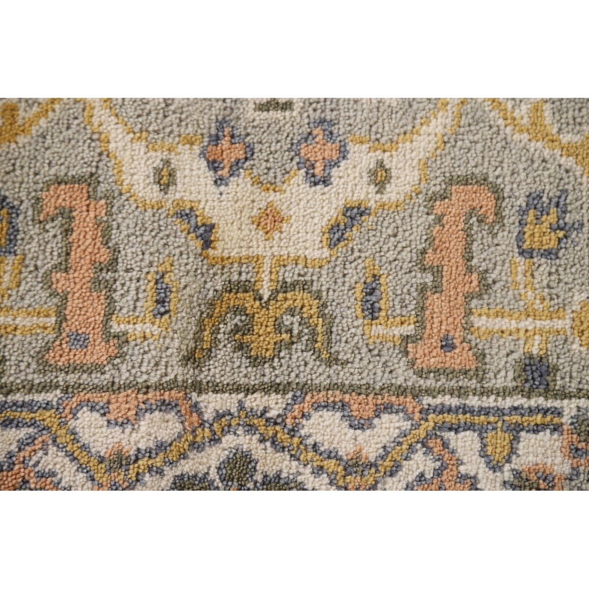 Green Floral Oushak Oriental Runner Rug Handmade Wool Carpet - 2'7"x 9'11"