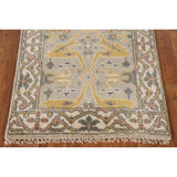 Green Floral Oushak Oriental Runner Rug Handmade Wool Carpet - 2'7"x 9'11"