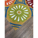Green Floral Outdoor Rug - 5' x 7'