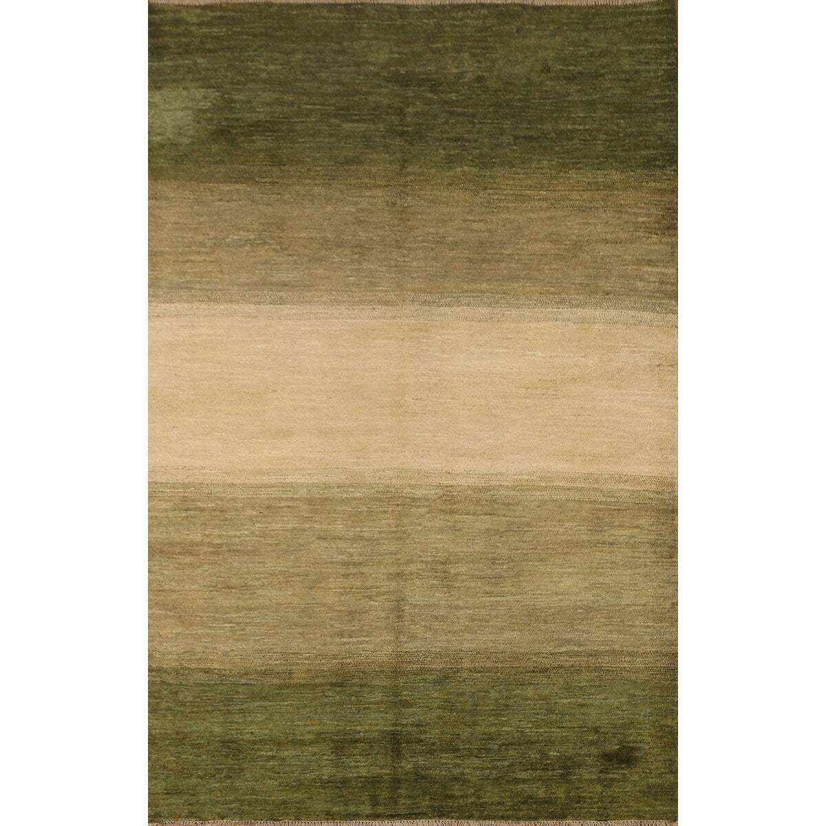 Green Gabbeh Kashkoli Wool Modern Area Rug - 5'6''x 7'6''