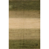 Green Gabbeh Kashkoli Wool Modern Area Rug - 5'6''x 7'6''