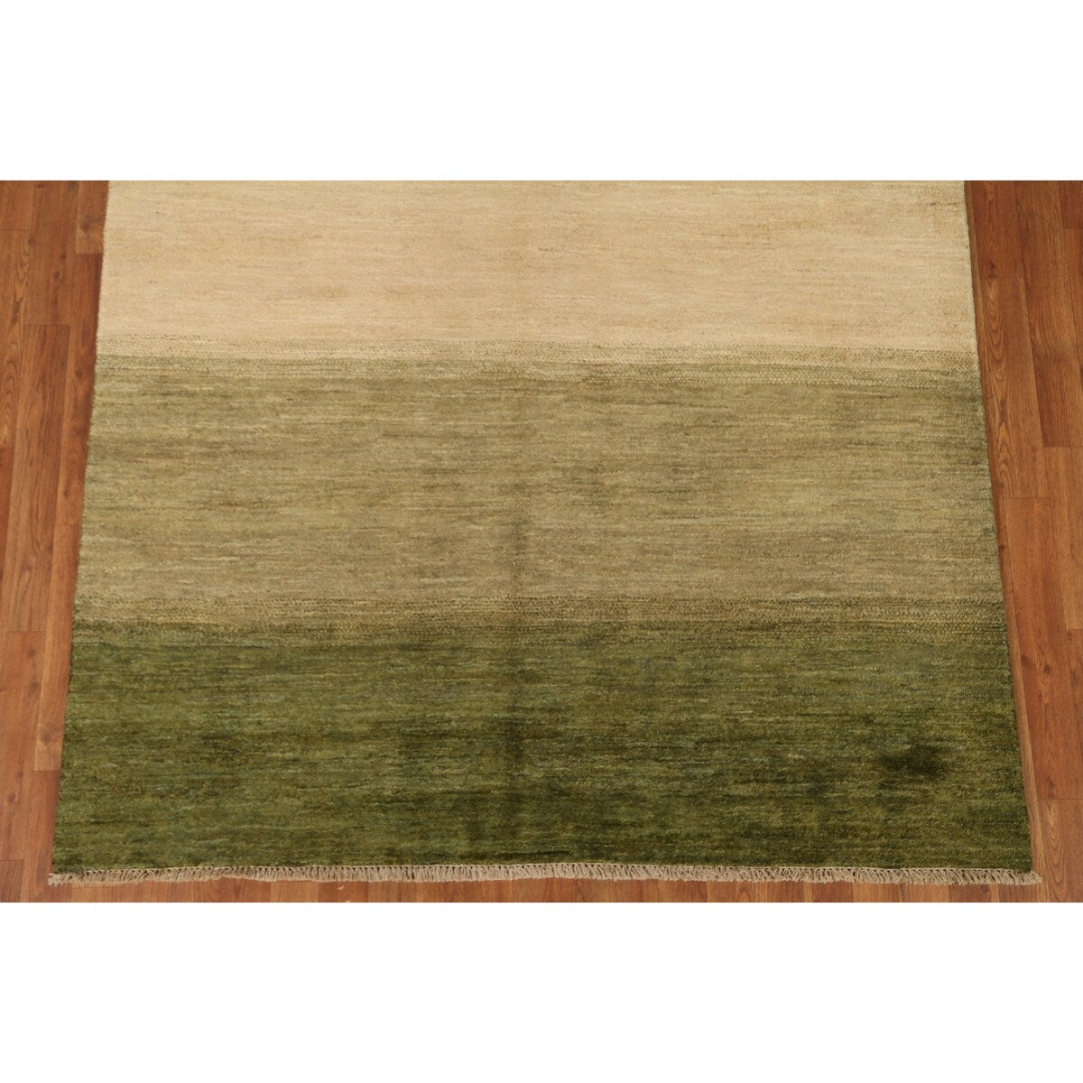 Green Gabbeh Kashkoli Wool Modern Area Rug - 5'6''x 7'6''