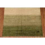 Green Gabbeh Kashkoli Wool Modern Area Rug - 5'6''x 7'6''