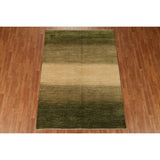 Green Gabbeh Kashkoli Wool Modern Area Rug - 5'6''x 7'6''