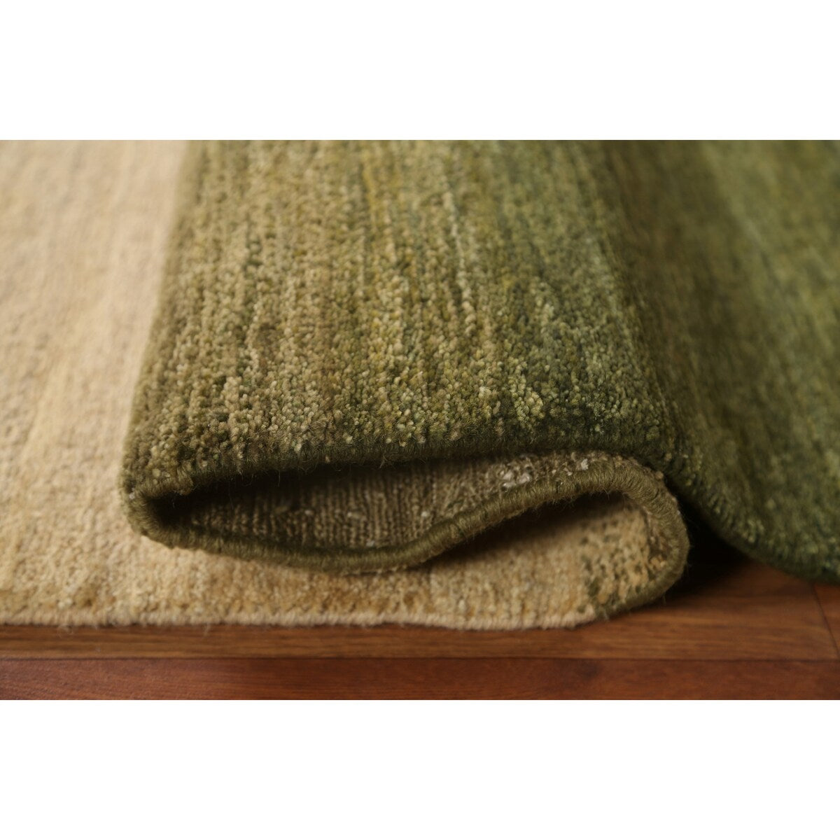 Green Gabbeh Kashkoli Wool Modern Area Rug - 5'6''x 7'6''