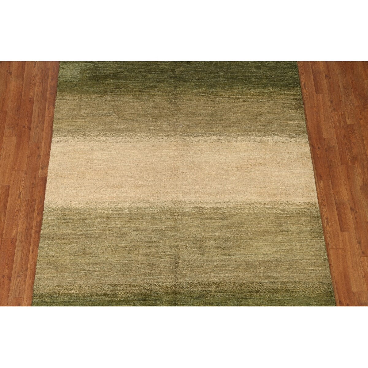 Green Gabbeh Kashkoli Wool Modern Area Rug - 5'6''x 7'6''