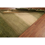 Green Gabbeh Kashkoli Wool Modern Area Rug - 5'6''x 7'6''