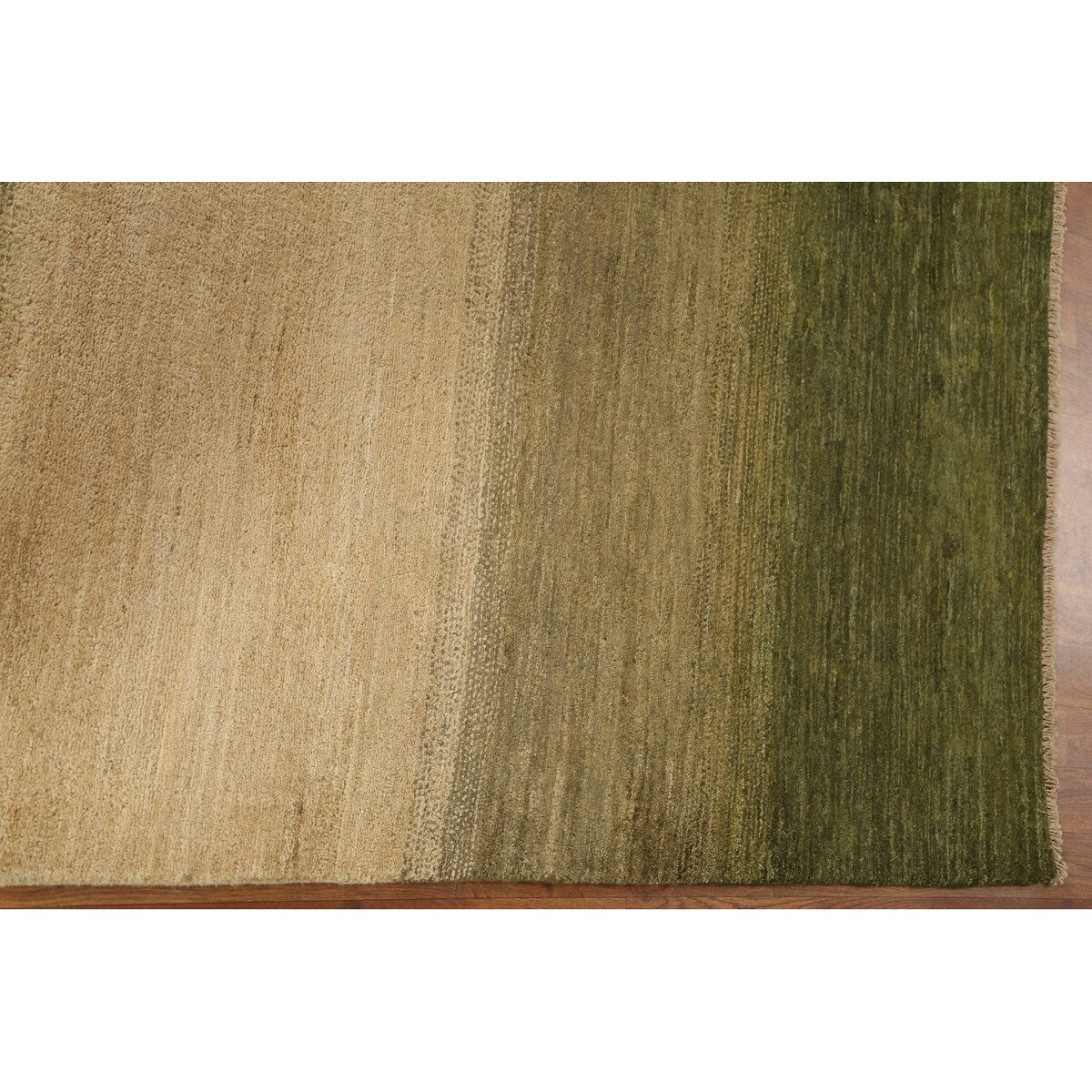 Green Gabbeh Kashkoli Wool Modern Area Rug - 5'6''x 7'6''