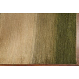 Green Gabbeh Kashkoli Wool Modern Area Rug - 5'6''x 7'6''
