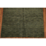 Green Gabbeh Modern Area Rug Hand-knotted Wool Carpet - 5'4" x 8'3"