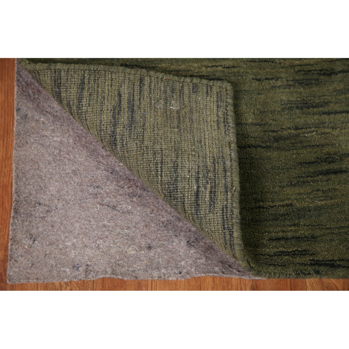 Green Gabbeh Modern Area Rug Hand-knotted Wool Carpet - 5'4" x 8'3"