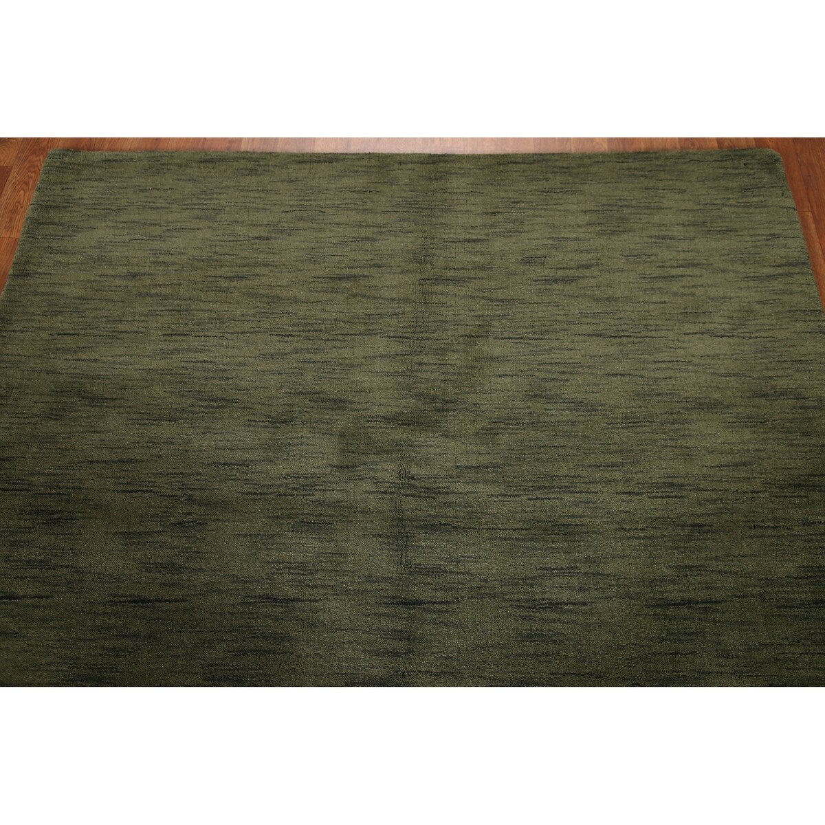 Green Gabbeh Modern Area Rug Hand-knotted Wool Carpet - 5'4" x 8'3"