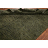 Green Gabbeh Modern Area Rug Hand-knotted Wool Carpet - 5'4" x 8'3"