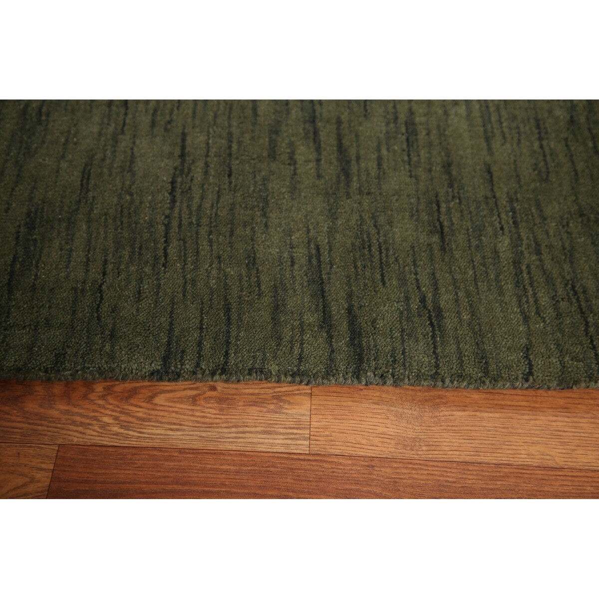 Green Gabbeh Modern Area Rug Hand-knotted Wool Carpet - 5'4" x 8'3"