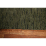 Green Gabbeh Modern Area Rug Hand-knotted Wool Carpet - 5'4" x 8'3"