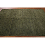 Green Gabbeh Modern Area Rug Hand-knotted Wool Carpet - 5'4" x 8'3"
