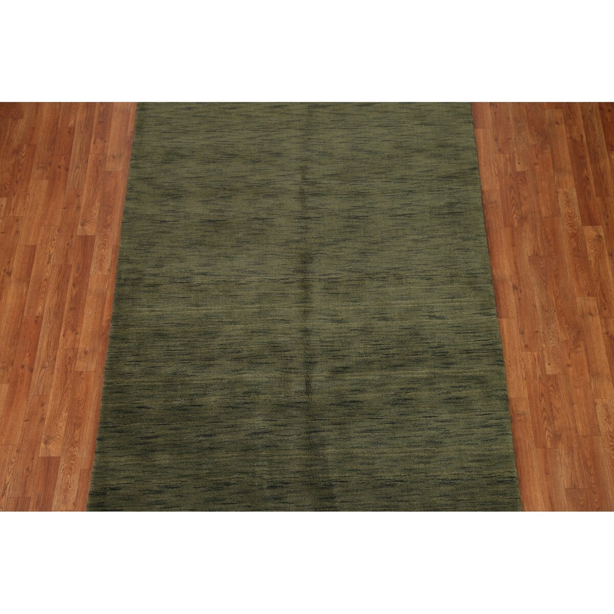 Green Gabbeh Modern Area Rug Hand-knotted Wool Carpet - 5'4" x 8'3"