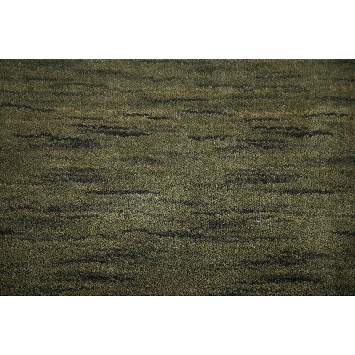 Green Gabbeh Modern Area Rug Hand-knotted Wool Carpet - 5'4" x 8'3"