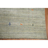 Green Gabbeh Tribal Area Rug Handmade Oriental Wool Carpet - 9'2" x 11'11"