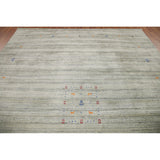 Green Gabbeh Tribal Area Rug Handmade Oriental Wool Carpet - 9'2" x 11'11"