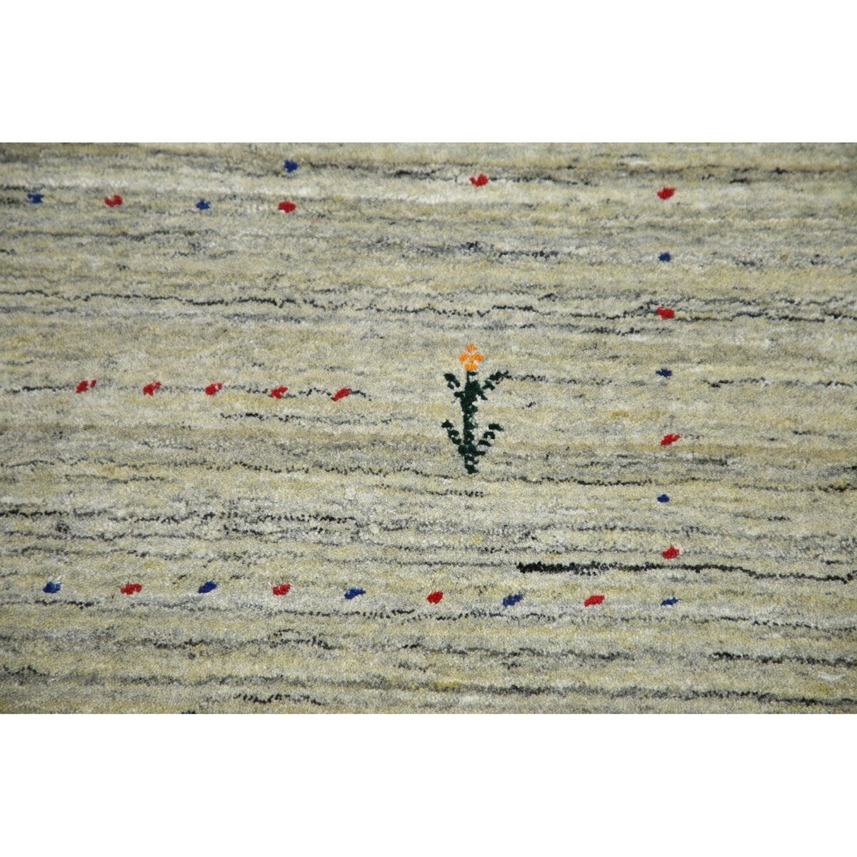Green Gabbeh Tribal Area Rug Handmade Oriental Wool Carpet - 9'2" x 11'11"