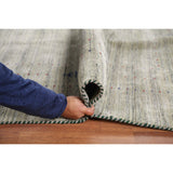 Green Gabbeh Tribal Area Rug Handmade Oriental Wool Carpet - 9'2" x 11'11"