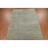 Green Gabbeh Tribal Area Rug Handmade Oriental Wool Carpet - 9'2" x 11'11"