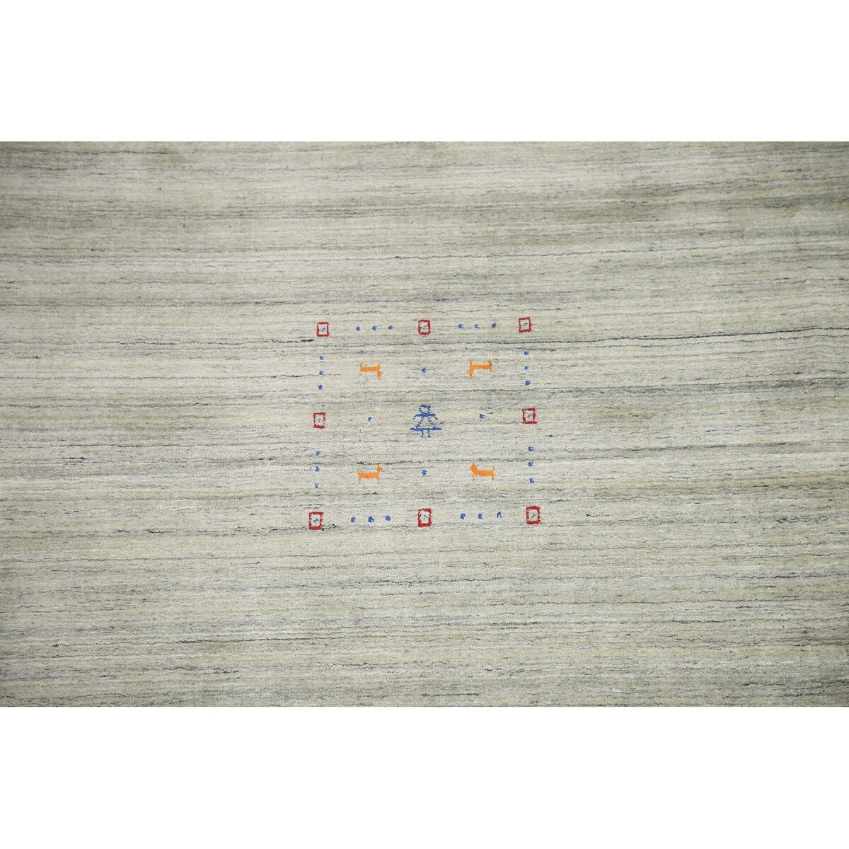 Green Gabbeh Tribal Area Rug Handmade Oriental Wool Carpet - 9'2" x 11'11"