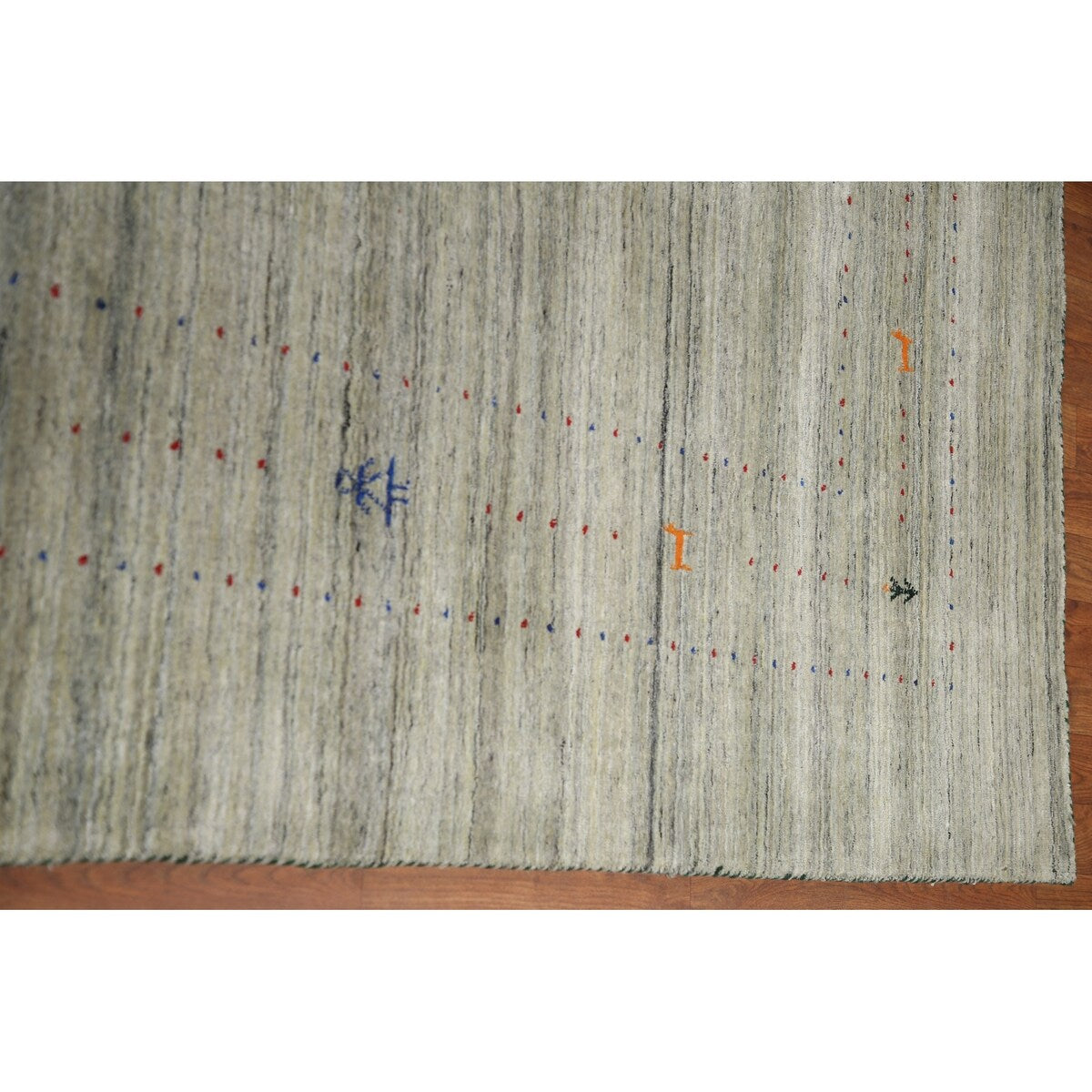 Green Gabbeh Tribal Area Rug Handmade Oriental Wool Carpet - 9'2" x 11'11"
