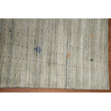 Green Gabbeh Tribal Area Rug Handmade Oriental Wool Carpet - 9'2" x 11'11"