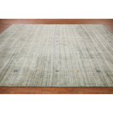 Green Gabbeh Tribal Area Rug Handmade Oriental Wool Carpet - 9'2" x 11'11"