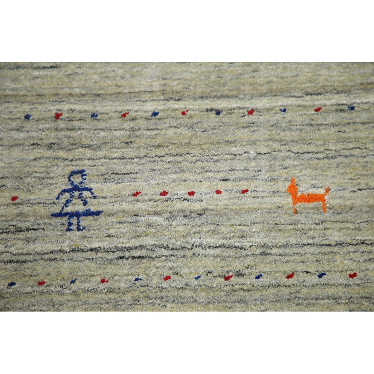 Green Gabbeh Tribal Area Rug Handmade Oriental Wool Carpet - 9'2" x 11'11"