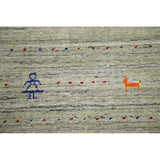 Green Gabbeh Tribal Area Rug Handmade Oriental Wool Carpet - 9'2" x 11'11"