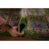 Green Geometric Kazak Oriental Area Rug Handmade Wool Carpet - 8'10"x 11'9"
