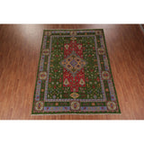 Green Geometric Kazak Oriental Area Rug Handmade Wool Carpet - 8'10"x 11'9"