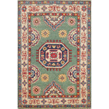 Green Geometric Kazak Oriental Foyer Rug Handmade Wool Carpet - 2'0" x 3'0"