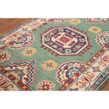 Green Geometric Kazak Oriental Foyer Rug Handmade Wool Carpet - 2'0" x 3'0"
