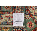 Green Geometric Kazak Oriental Foyer Rug Handmade Wool Carpet - 2'0" x 3'0"