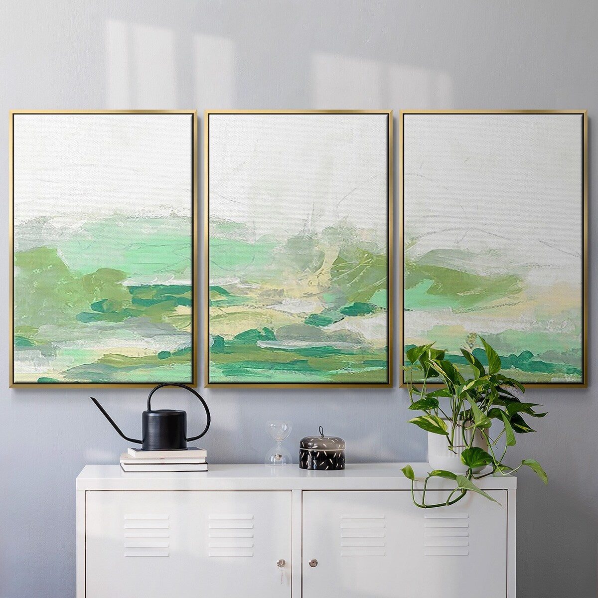 Green Mist Vista I - Multi Piece Framed Canvas