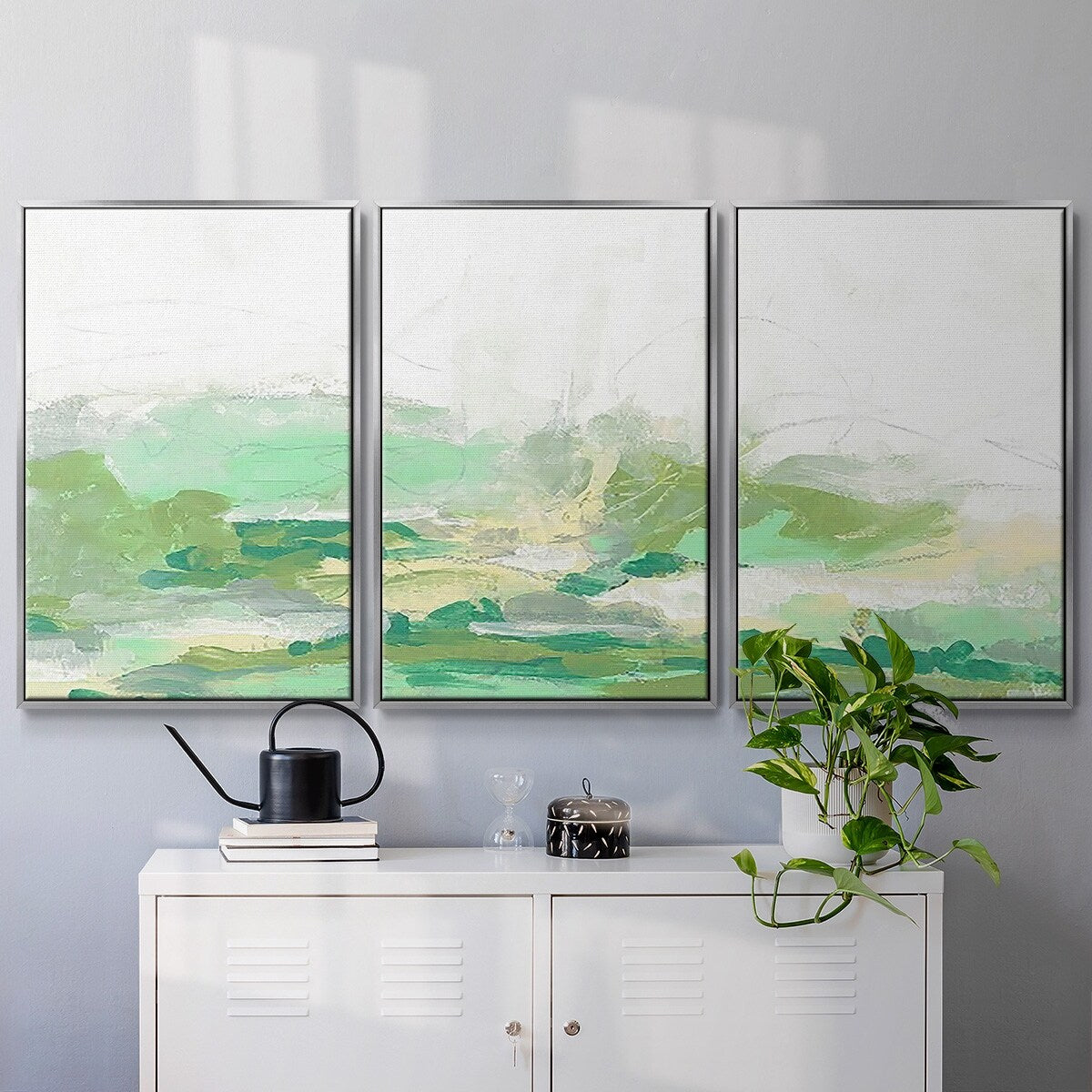 Green Mist Vista I - Multi Piece Framed Canvas